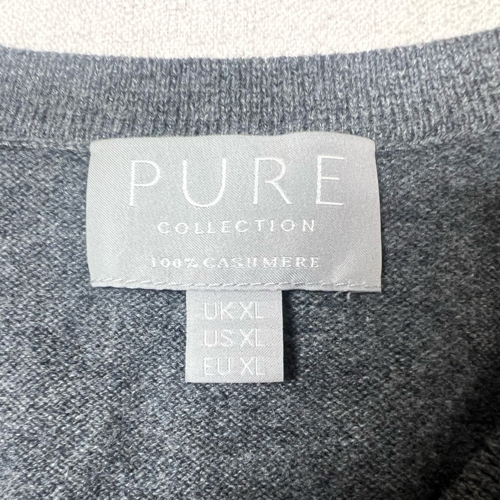 Pure Collection 100% Cashmere Men’s Size XL Grey Sweater Vest - Picture 5 of 5